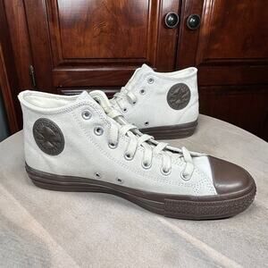 Converse CTAS Pro Mid Egret Brown Leather Shoes Mens 8.5 Womens 10.5 A09234C NEW